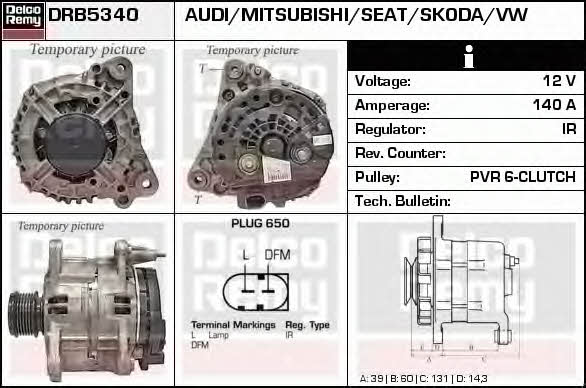 Remy DRB5340 Alternator DRB5340