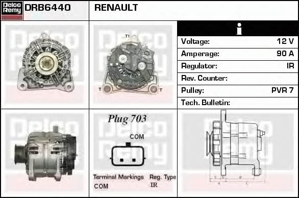 Remy DRB6440 Alternator DRB6440