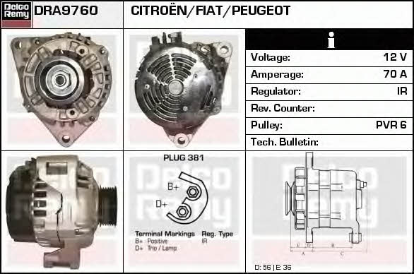 Remy DRA9760 Alternator DRA9760