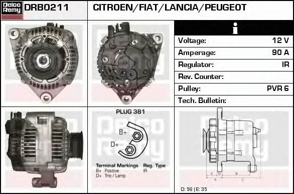 Remy DRB0211 Alternator DRB0211