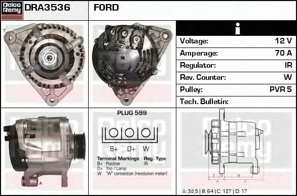 Remy DRA3536 Alternator DRA3536