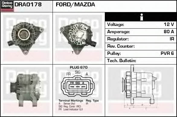 Remy DRA0178 Alternator DRA0178