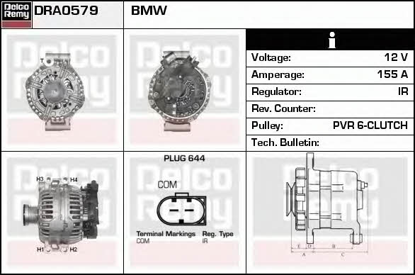 Remy DRA0579 Alternator DRA0579