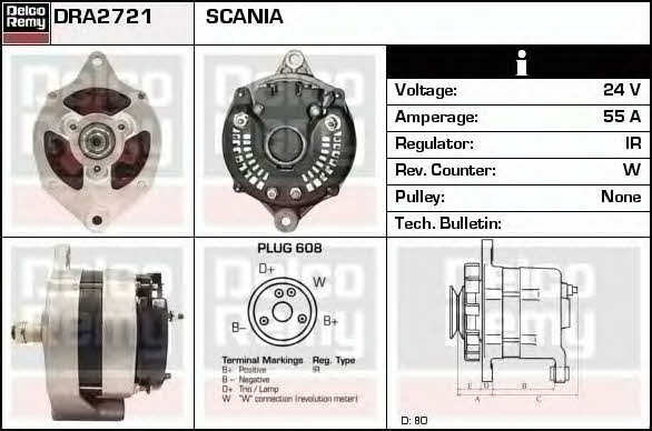 Remy DRA2721 Alternator DRA2721