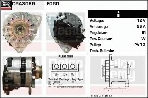 Remy DRA3089 Alternator DRA3089