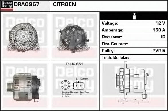 Remy DRA0967 Alternator DRA0967