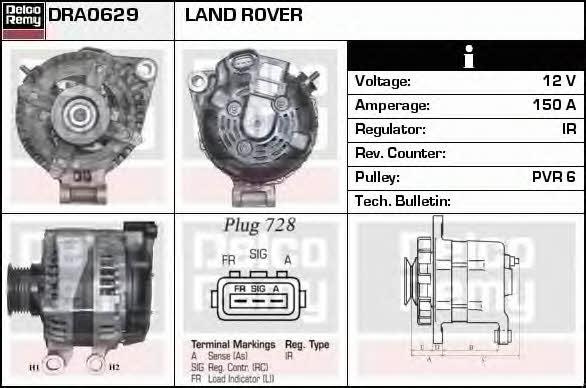 Remy DRA0629 Alternator DRA0629