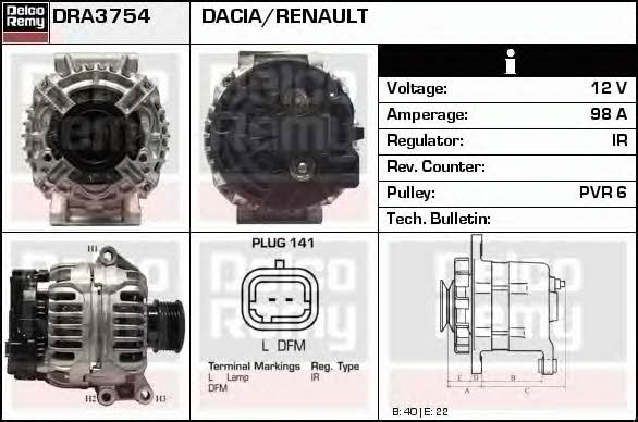 Remy DRA3754 Alternator DRA3754