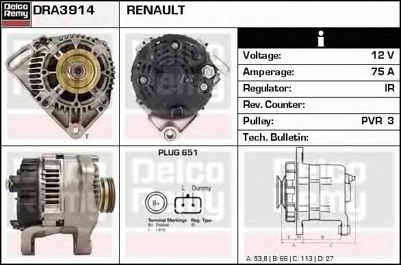 Remy DRA3914 Alternator DRA3914