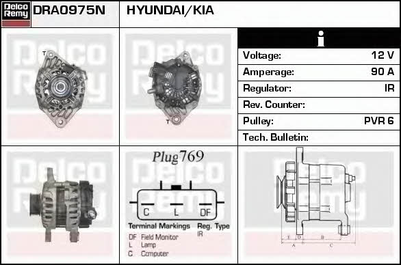 Remy DRA0975N Alternator DRA0975N