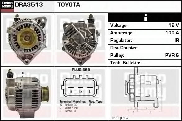 Remy DRA3513 Alternator DRA3513