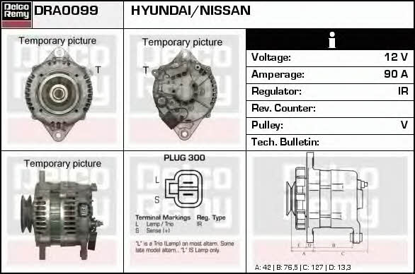 Remy DRA0099 Alternator DRA0099