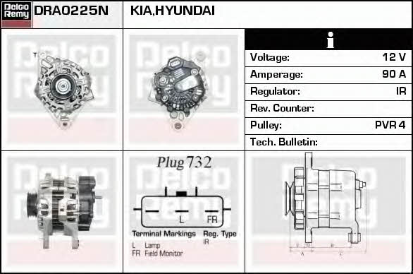 Remy DRA0225N Alternator DRA0225N