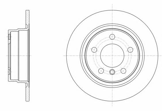 Road house 61450.00 Rear brake disc, non-ventilated 6145000