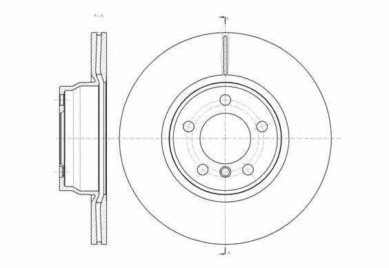 Road house 61452.10 Front brake disc ventilated 6145210