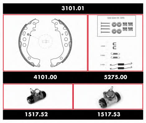 Road house 3101.01 Brake shoe set 310101