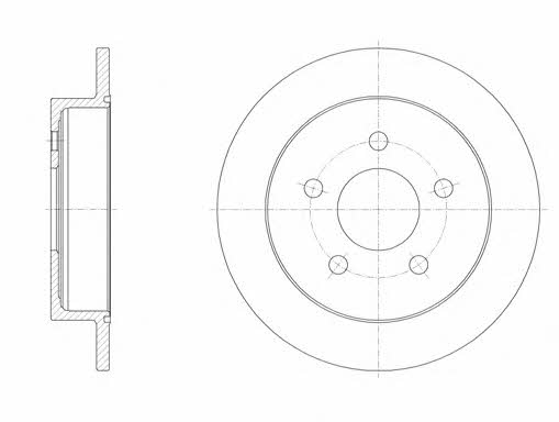 Road house 6719.00 Rear brake disc, non-ventilated 671900