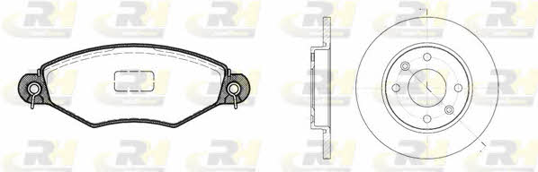 Road house 8643.02 Brake discs with pads front non-ventilated, set 864302