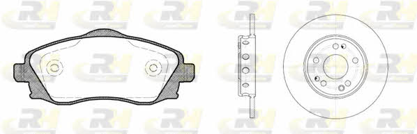 Road house 8774.00 Brake discs with pads front non-ventilated, set 877400