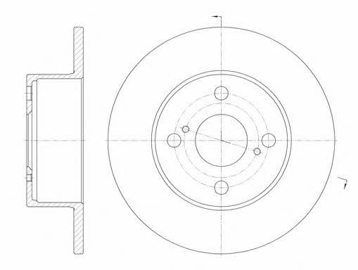 Road house 6871.00 Rear brake disc, non-ventilated 687100