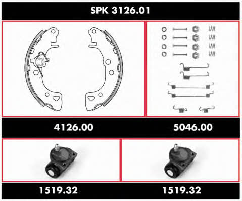  SPK 3126.01 Brake shoe set SPK312601