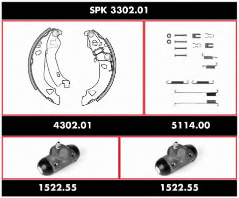  SPK 3302.01 Brake shoe set SPK330201