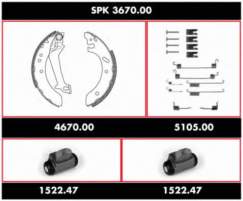  SPK 3670.00 Brake shoe set SPK367000