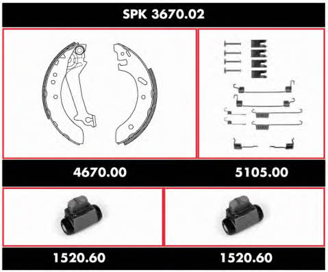 SPK 3670.02 Brake shoe set SPK367002