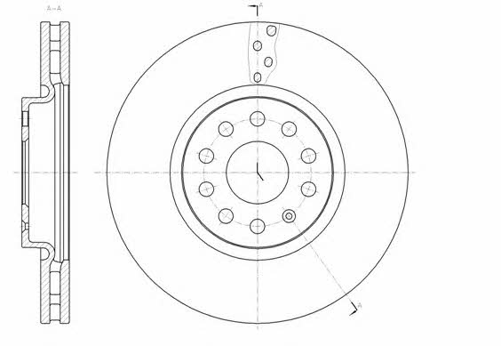 Road house 61479.10 Front brake disc ventilated 6147910