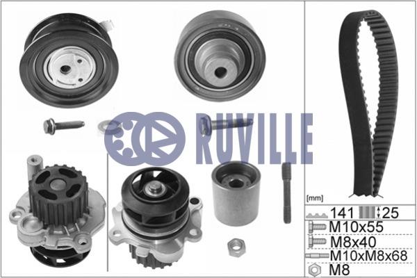 55491731 Ruville TIMING BELT KIT WITH WATER PUMP