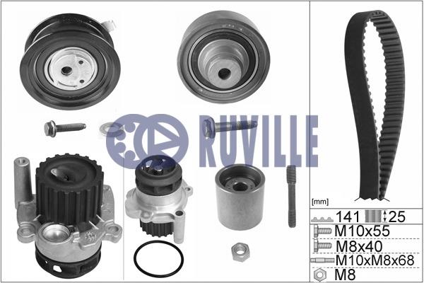 Ruville 55491733 TIMING BELT KIT WITH WATER PUMP 55491733