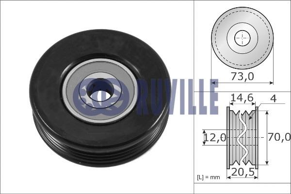 Ruville 56984 V-ribbed belt tensioner (drive) roller 56984