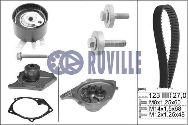 Ruville 55581701 TIMING BELT KIT WITH WATER PUMP 55581701