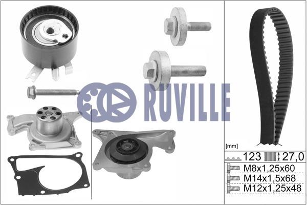 Ruville 55581703 TIMING BELT KIT WITH WATER PUMP 55581703