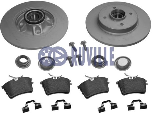  6646BD1 Brake discs with pads rear non-ventilated, set 6646BD1