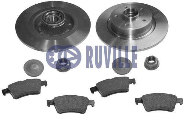Ruville 5583BD1 Brake discs with pads rear non-ventilated, set 5583BD1