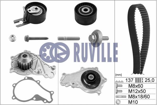 Ruville 55953721 TIMING BELT KIT WITH WATER PUMP 55953721