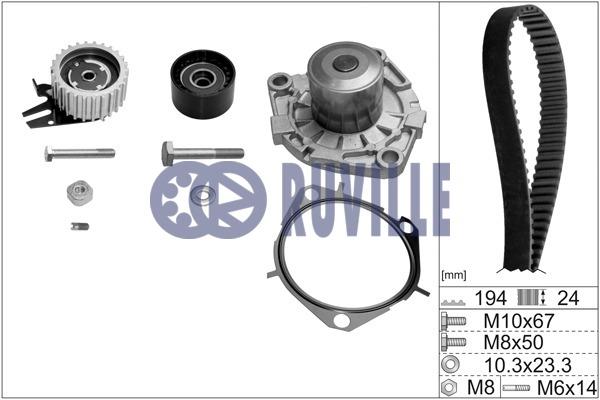 Ruville 56036701 TIMING BELT KIT WITH WATER PUMP 56036701