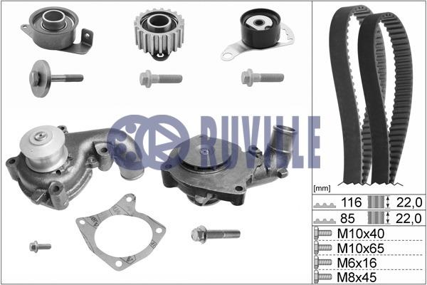 Ruville 55214711 TIMING BELT KIT WITH WATER PUMP 55214711