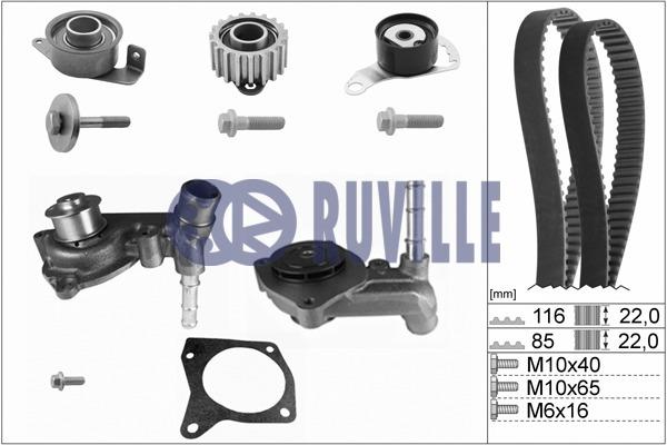 Ruville 55214713 TIMING BELT KIT WITH WATER PUMP 55214713