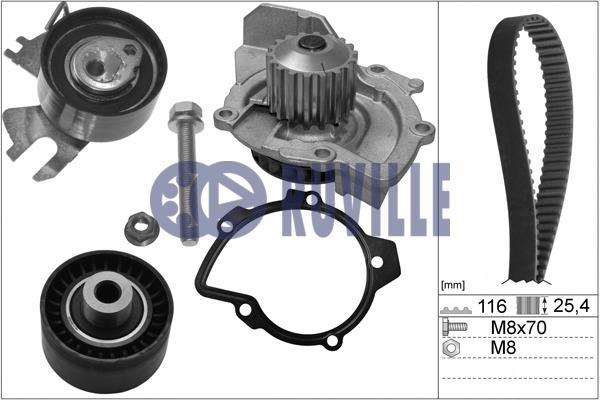 Ruville 56658701 TIMING BELT KIT WITH WATER PUMP 56658701