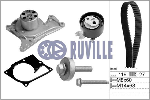 Ruville 55641701 TIMING BELT KIT WITH WATER PUMP 55641701