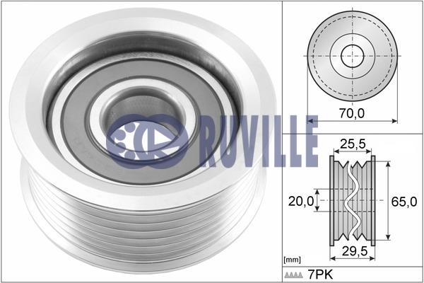 Ruville 57444 V-ribbed belt tensioner (drive) roller 57444