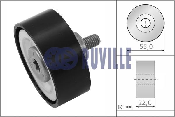 Ruville 57600 V-ribbed belt tensioner (drive) roller 57600