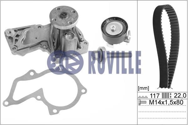 Ruville 57118701 TIMING BELT KIT WITH WATER PUMP 57118701