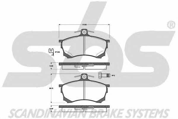 SBS 1501223021 Brake Pad Set, disc brake 1501223021