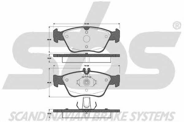 SBS 1501223330 Brake Pad Set, disc brake 1501223330