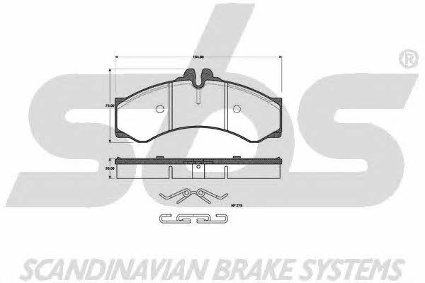 SBS 1501223332 Brake Pad Set, disc brake 1501223332