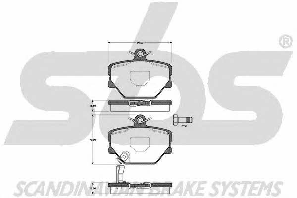 SBS 1501223344 Brake Pad Set, disc brake 1501223344