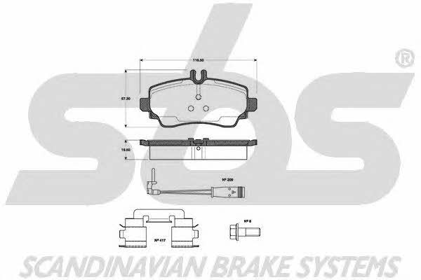 SBS 1501223349 Brake Pad Set, disc brake 1501223349